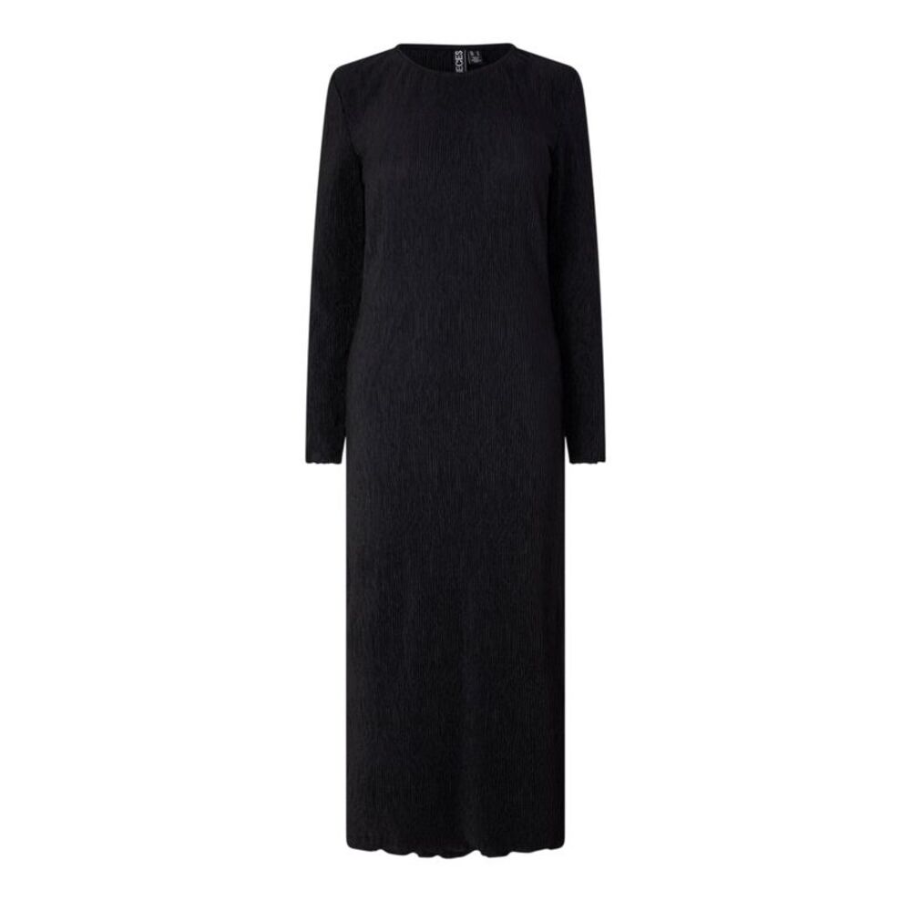 Pieces Womens/Ladies Crew Neck Long-Sleeved Maxi Dress / Black